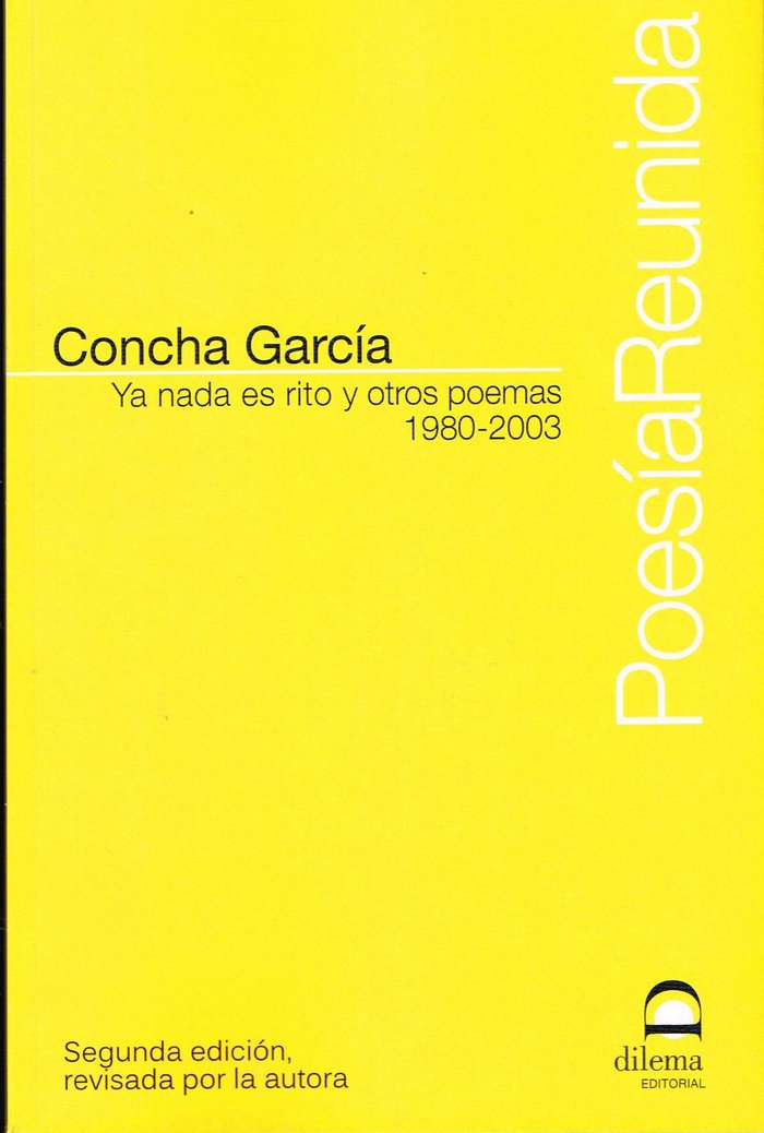 Ya nada es rito y otros poemas, de García, Concha | portada del libro