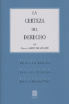 CERTEZA DEL DERECHO,LA, de LOPEZ DE OÑATE | portada del libro