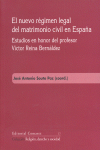 NUEVO REGIMEN LEGAL MATRIMONIO CIVIL EN ESPAÑA, de SOUTO PAZ | portada del libro