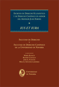 ESCRITOS DE DERECHO ECLESIASTICO Y DE DERECHO CANONICO EN HONOR DEL PROFESOR JUAN FORNES., de AA.VV. | portada del libro
