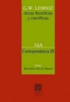 CORRESPONDENCIA III (VOL.16A), de G. W. Leibniz | portada del libro