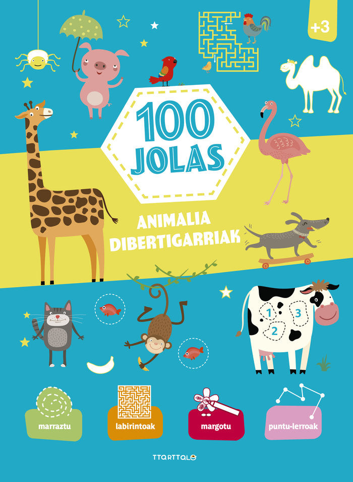 100 jolas. Animalia dibertigarriak, de Ballon | portada del libro