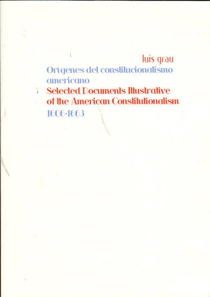 Orígenes del constitucionalismo americano., de Grau Gómez, Luis | portada del libro