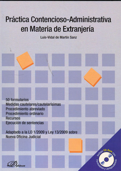 Práctica contencioso-administrativa en materia de extranjería, de Martín Sanz, Luis-Vidal de | portada del libro