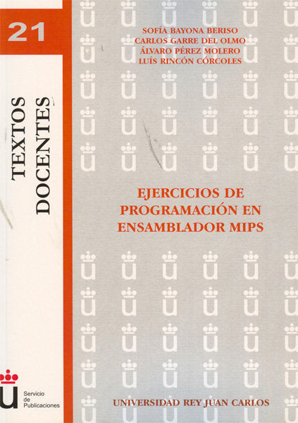 Ejercicios de programación en ensamblador MIPS, de Bayona Beriso et al., Sofía | portada del libro
