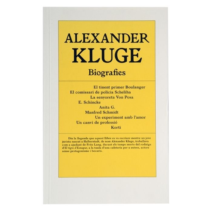 Biografies, de Kluge | portada del libro