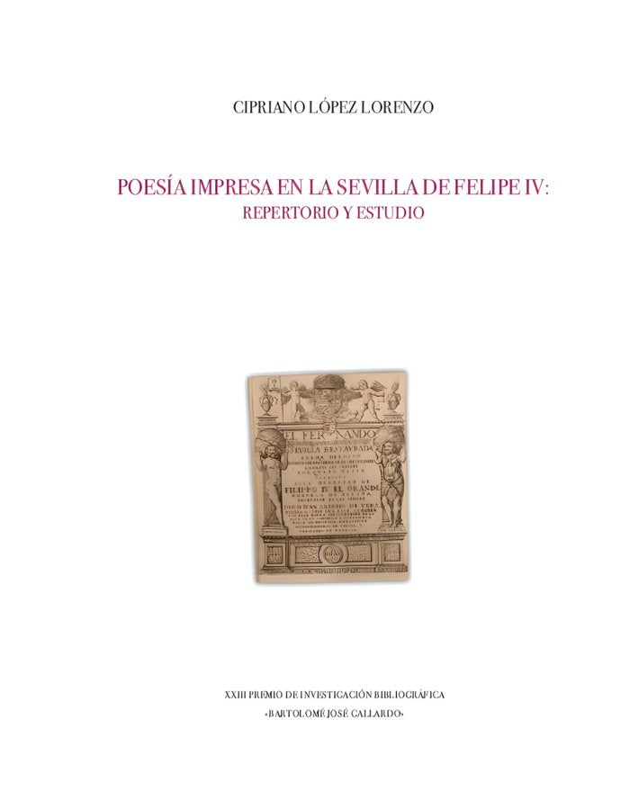 Poesía impresa en la Sevilla de Felipe IV, de López Lorenzo, Cipriano | portada del libro