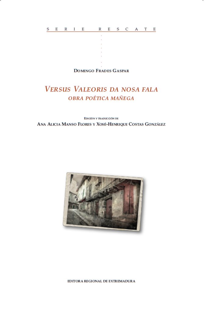 Versus valeoris da nosa fala, de Frades Gaspar | portada del libro