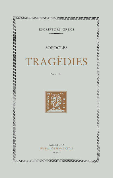 Tragèdies, vol. III: Electra. Filoctetes, de Sòfocles | portada del libro