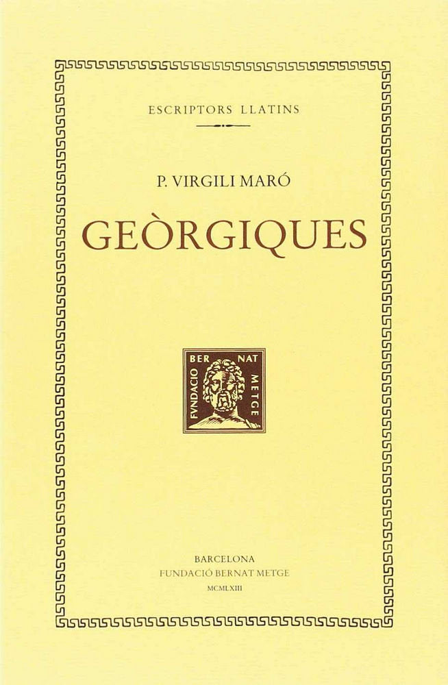 Geòrgiques, de Virgili | portada del libro