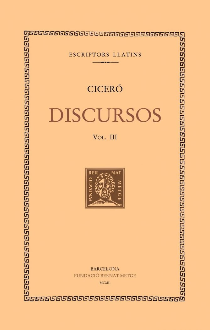 Discursos, vol. III: Segona acció contra Verres: La pretura de Sicília, de Ciceró | portada del libro