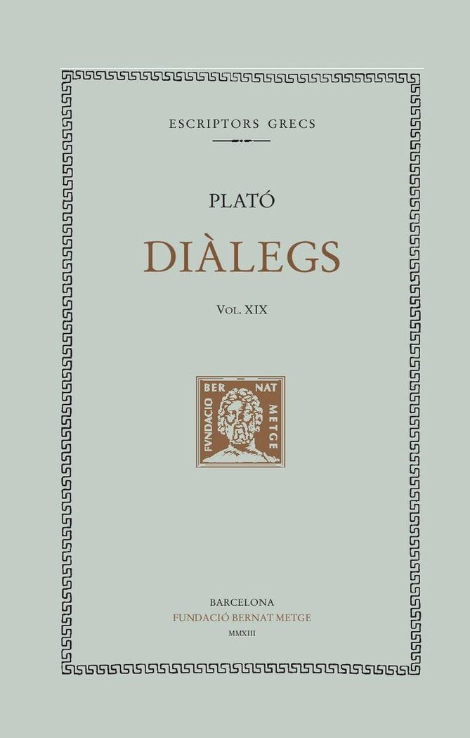 Diàlegs, vol. XIX: Les lleis (llibres I-III), de Plató | portada del libro