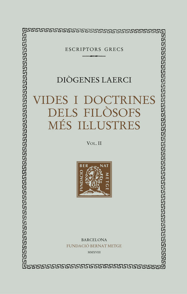 Vides i doctrines dels filòsofs més il·lustres, de Diògenes Laerci | portada del libro