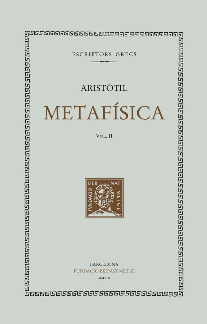 METAFISICA, vol II (TELA), de ARISTOTIL | portada del libro