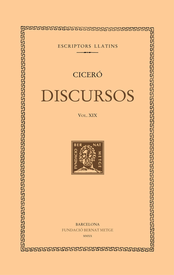 DISCURSOS, VOL. XIX, de CICERO, MARC TUL·LI | portada del libro