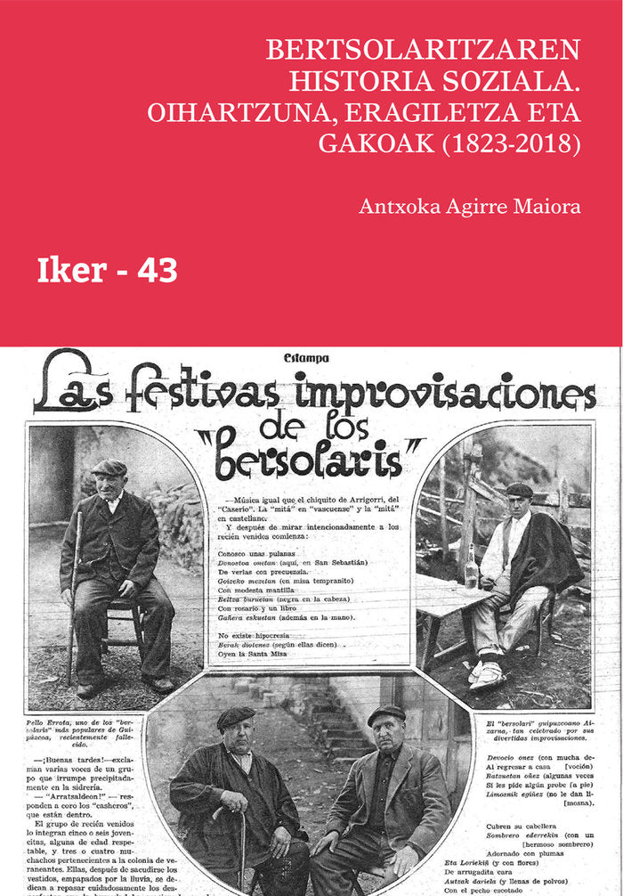 BERTSOLARITZAREN HISTORIA SOZIALA, de AGIRRE MAIORA, ANTXOKA | portada del libro