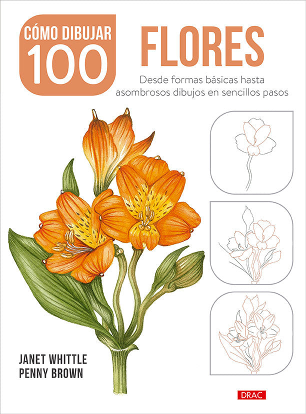 COMO DIBUJAR 100 FLORES, de J WHITTLE | portada del libro
