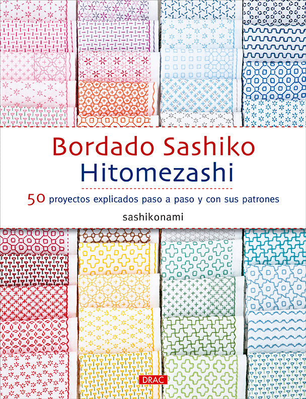 Bordado sashiko hitomezashi, de SASHIKONAMI | portada del libro
