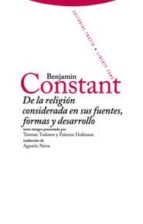 DE LA RELIGION CONSIERADA EN SUS FUENTES FORMAS Y DESARR., de Benjamin Constant | portada del libro