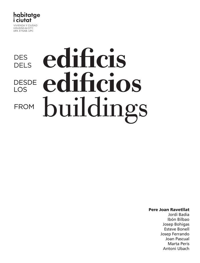 Des dels edificis. Desde los edificios. From buildings, de Ravetllat Mira | portada del libro