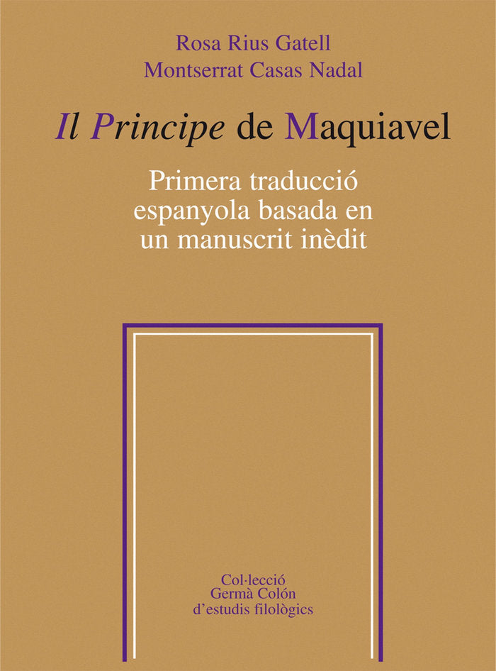 Il Principe de Maquiavel, de Rius Gatell, Rosa | portada del libro