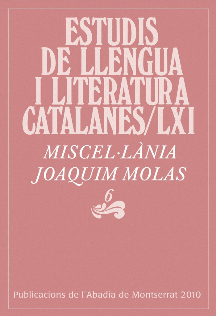 Miscel·lània Joaquim Molas, 6, de Massot i Muntaner, Josep | portada del libro