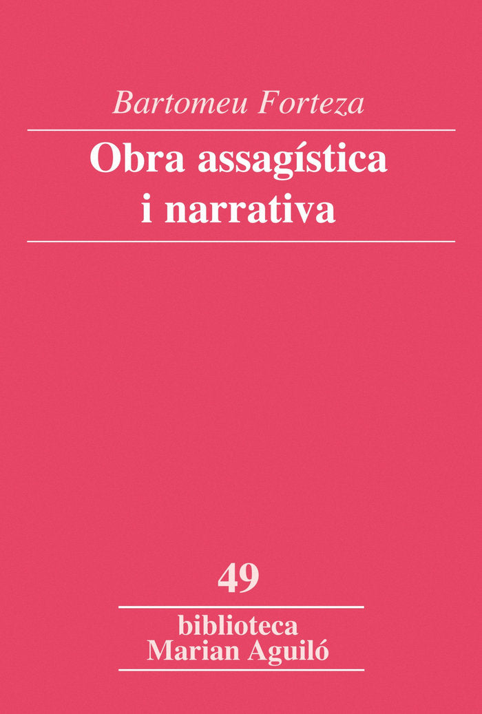 Obra assagística i narrativa, de Forteza Pinya, Bartomeu | portada del libro