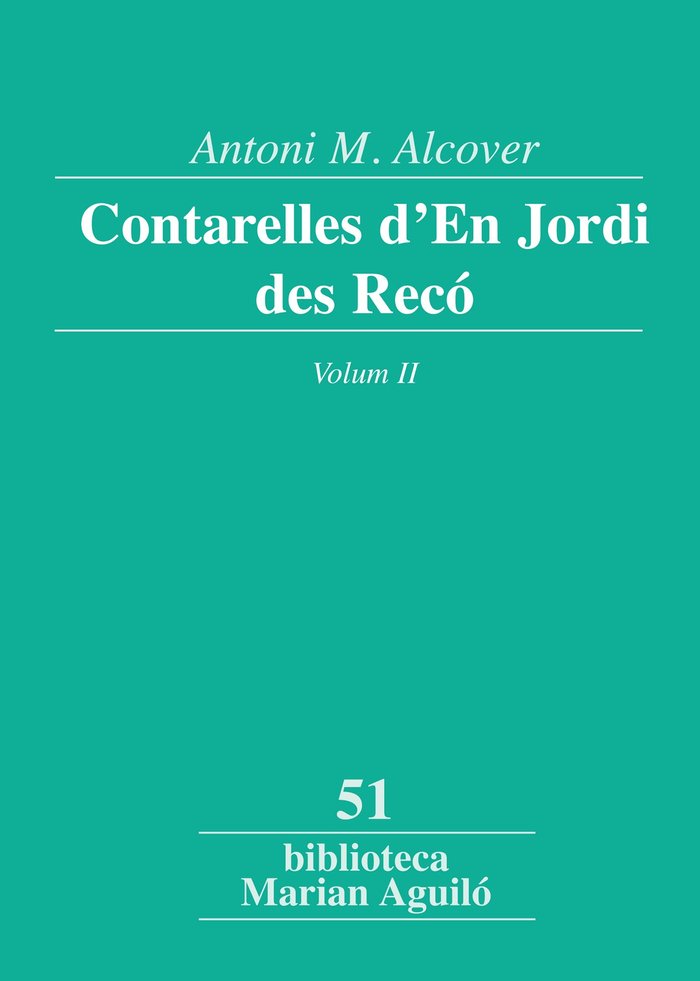 Contarelles d'En Jordi des Recó, Vol. 2, de Alcover i Sureda, Antoni Maria | portada del libro