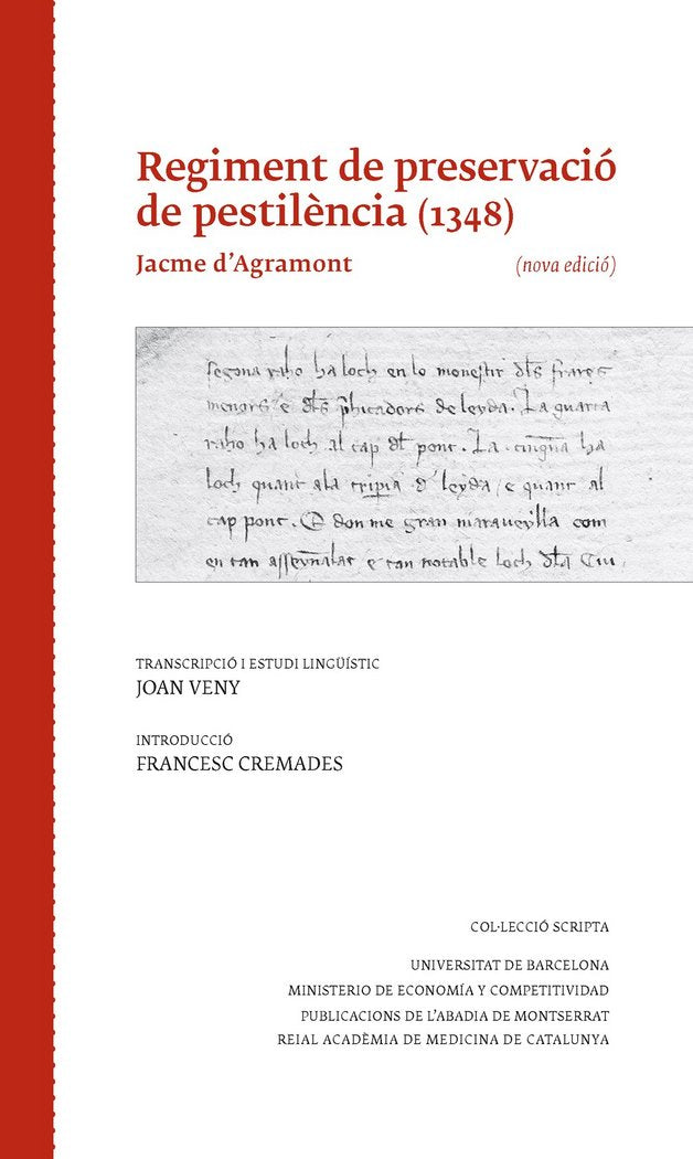 Regiment de preservació de pestilència (1348), de Agramont, Jacme d' | portada del libro