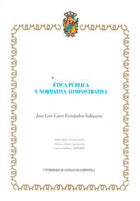 DI/57-Etica pública y normativa administrativa, de Fernández-Valmayor | portada del libro