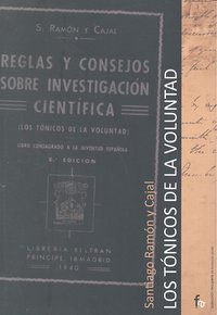 Los tónicos de la voluntad, de Santiago Ramón y Cajal | portada del libro