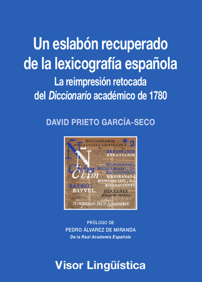 UN ESLABON RECUPERADO DE LA LEXICOGRAFIA ESPAÑOLA, de GARCIA-SECO, DAVID PRIETO | portada del libro