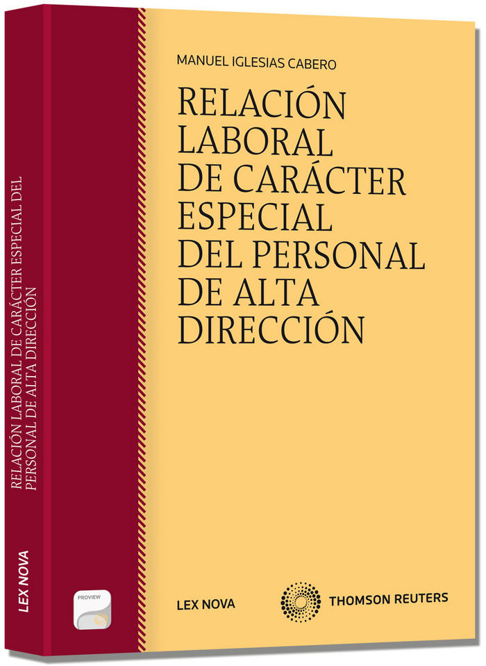 Relación laboral de carácter especial del personal de alta dirección (Papel + e-book), de Iglesias Cabero, Manuel | portada d