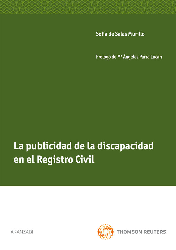 La publicidad de la discapacidad en el Registro Civil, de De Salas, Sofía | portada del libro