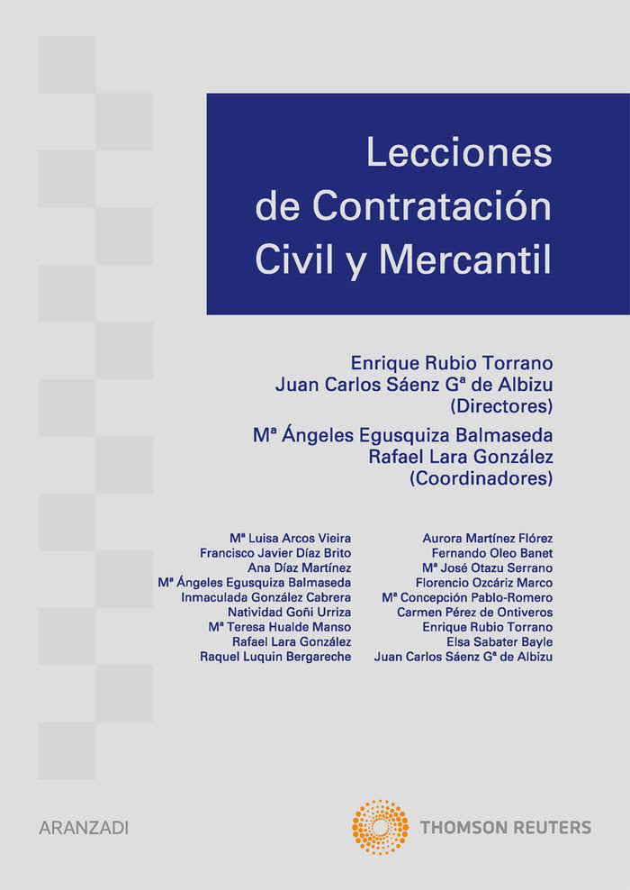 Lecciones de contratación civil y mercantil, de Egusquiza Balmaseda, Mª Angeles | portada del libro