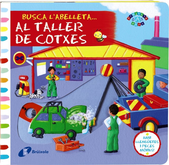 Busca l'abelleta... Al taller de cotxes, de Macmillan Publishers | portada del libro