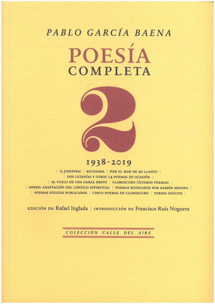 POESIA COMPLETA, 2, de PABLO GARCIA BAENA | portada del libro