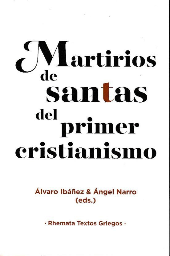 Martirios de santas del primer cristianismo | portada del libro