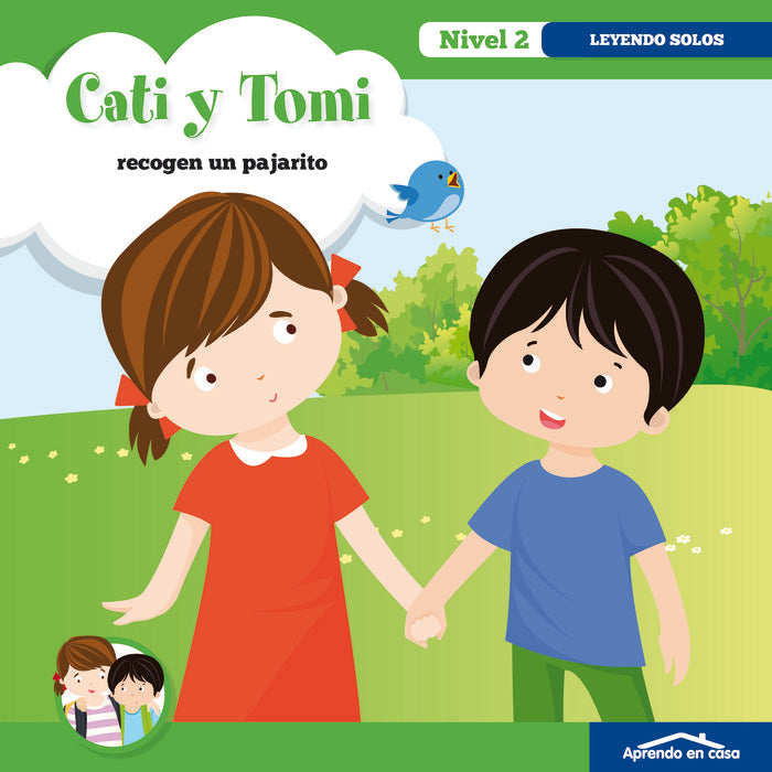 APRENDO EN CASA CATI Y TOMI- RECOGEN UN PAJARITO | portada del libro