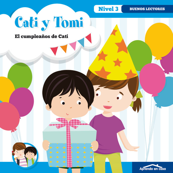 APRENDO EN CASA CATI Y TOMI EL CUMPLEAÑOS DE CATI | portada del libro