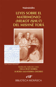 Maimónides: Leyes sobre el matrimonio del Mishné Torá, de Ruiz Morell, Olga | portada del libro