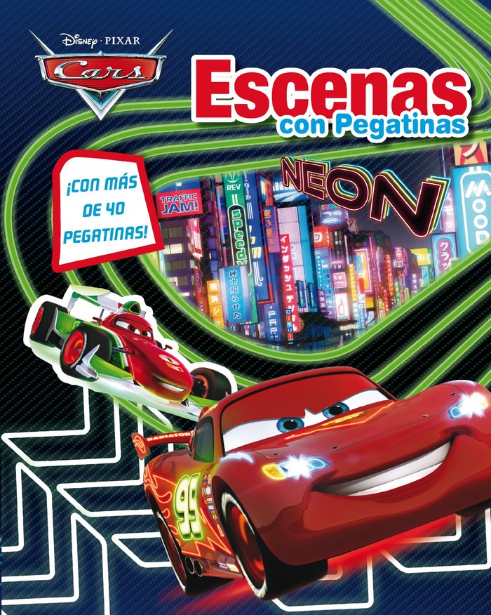 Cars Neon. Escenas con pegatinas, de Disney | portada del libro