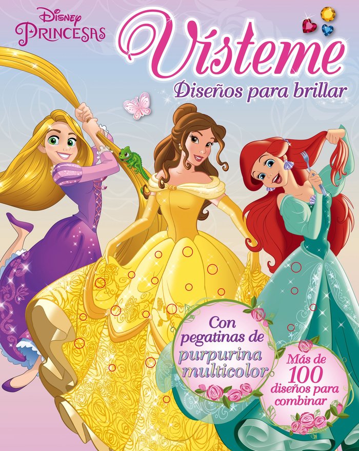 Princesas. Vísteme. Diseños para brillar, de Disney | portada del libro