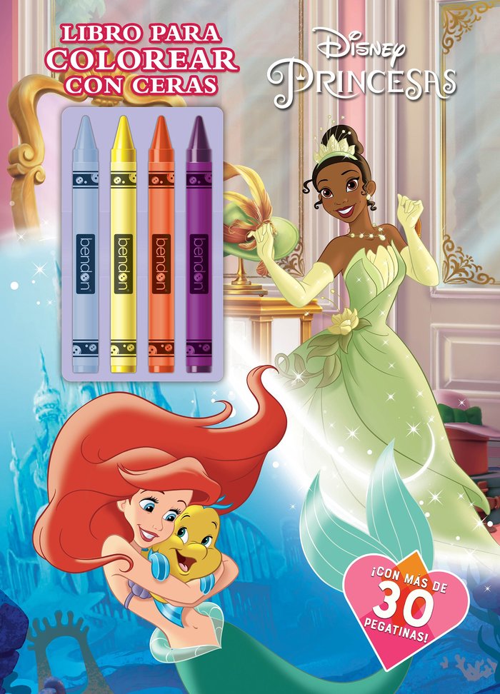 PRINCESAS. LIBRO PARA COLOREAR CON CERAS, de DISNEY | portada del libro