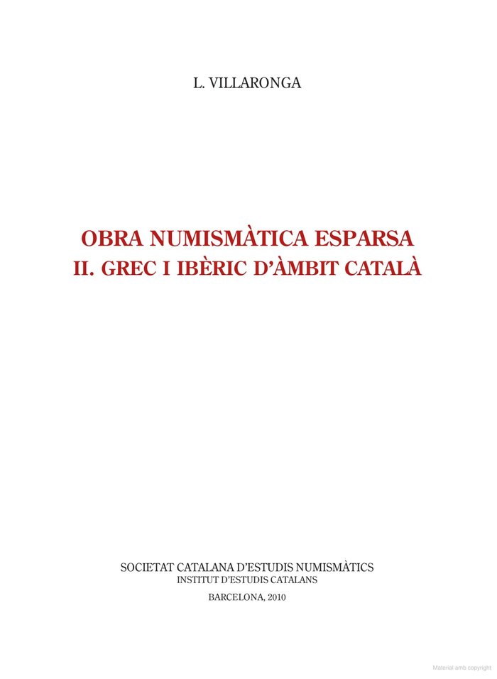 GREC I IBERIC D'AMBIT CATALA, de VILLARONGA | portada del libro