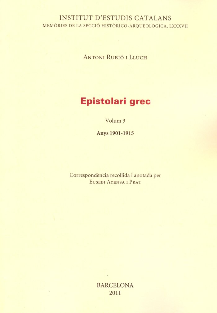 Epistolari grec | portada del libro