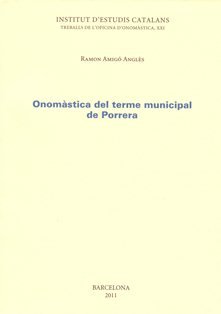 ONOMASTICA DEL TERME MUNICIPAL DE PORRERA, de AMIGO ANGLES, RAMON | portada del libro
