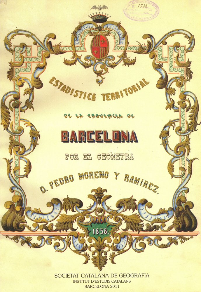 ESTADISTICA TERRITORIAL DE LA PROVINCIA DE BARCELONA, 1858, de MORENO RAMIREZ, PEDRO | portada del libro