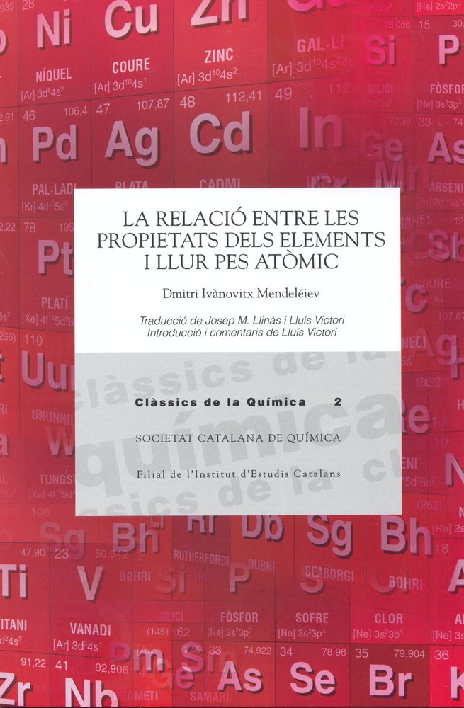 La relació entre les propietats dels elements i llur pes atòmic | portada del libro