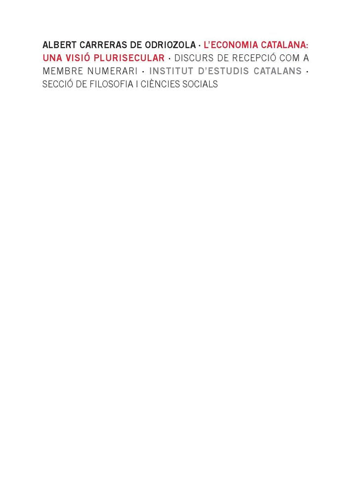 L'economia catalana : una visió plurisecular, de Carreras de Odriozola | portada del libro